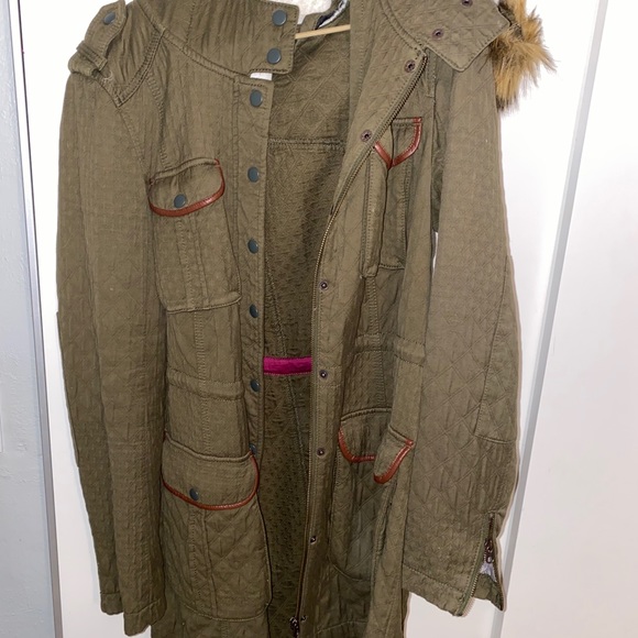 Anthropologie Army Green Coat 6 - Picture 5 of 5